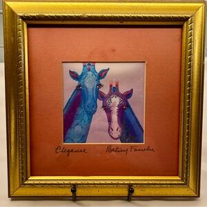 Betsy Fowler Giraffe Print, “Elegance”, Signed, Matted & Framed. 10”x10”